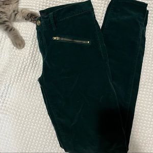 Juicy Couture Green Corduroy Skinny Pants